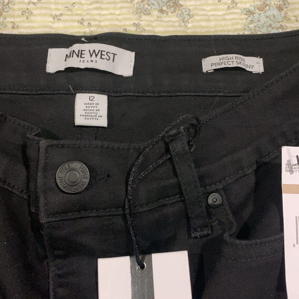 Nine West Black Jeans Women’s Sz 12 NEW High-rise Perfect Skinny 5-Pocket Class - Picture 3 of 7
